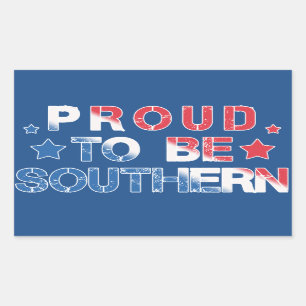 Rood, wit en blauw "Proud to be Southern" Rechthoekige Sticker