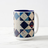 Rood, wit en blauw, Quilted Coffee Mok (Voorkant rechts)