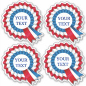 Rood wit en blauw Rosette Contour Sticker (Voorkant)