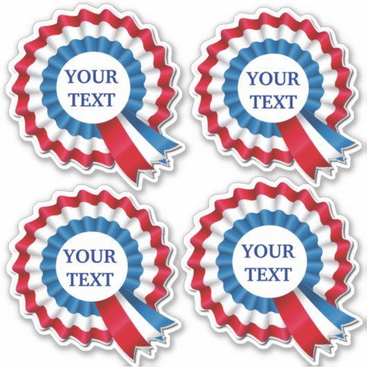 Rood wit en blauw Rosette Contour Sticker (Voorkant)