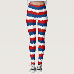 Rood, wit en blauw schaafje leggings