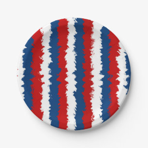 Rood, wit en blauw schaafje papieren bordje