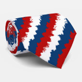 Rood, wit en blauw schaafje stropdas (Opgerold)