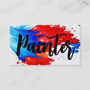 Rood Wit en Blauw Schilder Visitekaartje
