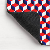 Rood Wit en Blauw Shaded 3D Look Cubes Muismat (Hoek)