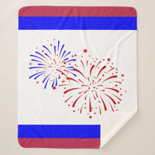 Rood, wit en blauw sherpa deken