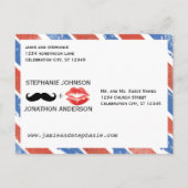 Rood wit en blauw  sparen de Datum Aankondigingskaart (Achterkant)