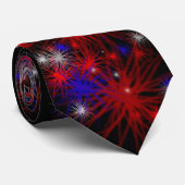 Rood, wit en blauw Sparklers Stropdas (Opgerold)