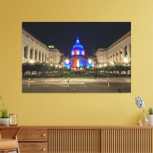 Rood, wit en blauw stadhuis canvas afdruk (Insitu (Woonkamer))