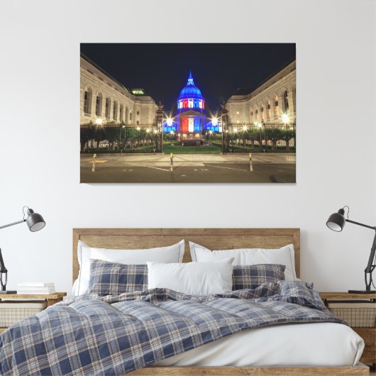 Rood, wit en blauw stadhuis canvas afdruk (Insitu (Slaapkamer))