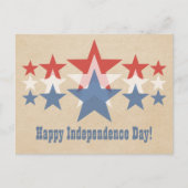 Rood, wit en blauw Star Cascade, 4 juli Briefkaart (Voorkant)