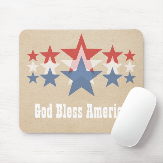 Rood, wit en blauw Star Cascade Mousepad Muismat (Met muis)