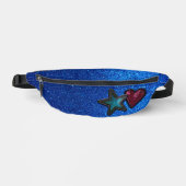 Rood Wit en Blauw Ster Hart Patches Glitter Heuptasje (Voorkant)