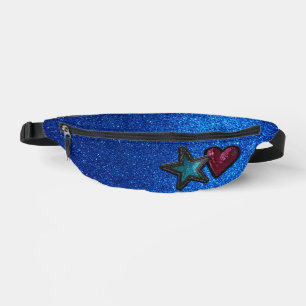 Rood Wit en Blauw Ster Hart Patches Glitter Heuptasje