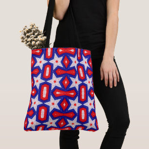 Rood Wit en Blauw Ster Patroon Draagtas