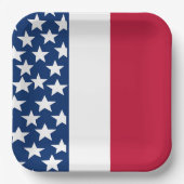 Rood, wit en blauw Sterren en Strepen 4 juli Papieren Bordje (Voorkant)