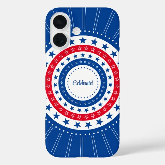 Rood, wit en blauw sterren vieren Case-Mate iPhone case (Achterkant)