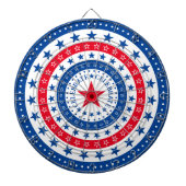 Rood, wit en blauw sterren vieren dartbord (Voorkant)