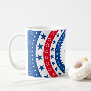 Rood, wit en blauw sterren vieren koffiemok