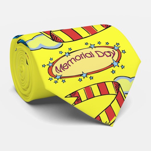 Rood, wit en blauw - stropdas (Opgerold)