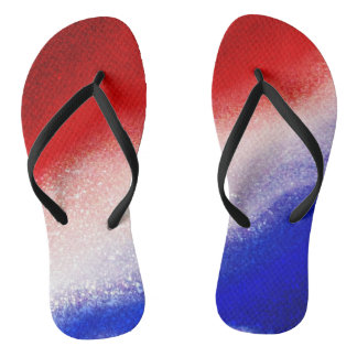 Rood, wit en blauw teenslippers