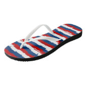 Rood, wit en blauw teenslippers (Schuin)