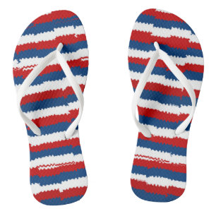 Rood, wit en blauw teenslippers