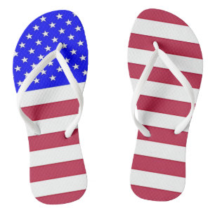 Rood, wit en blauw teenslippers