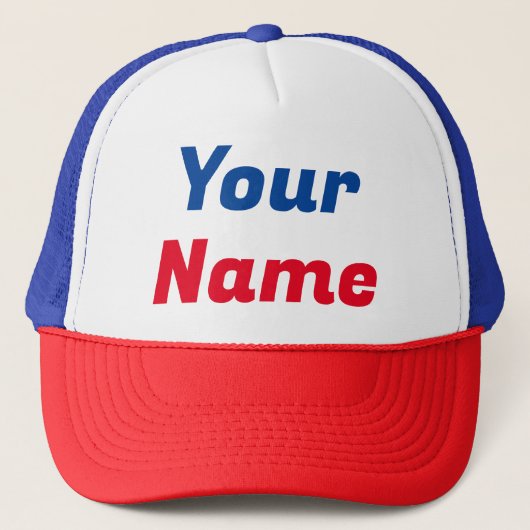 Rood, wit en blauw  trucker pet (Voorkant)