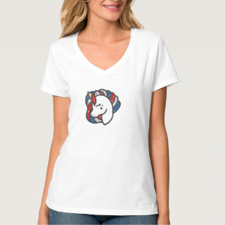 Rood wit en blauw unicorn t-shirt