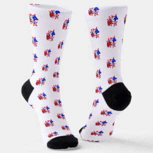 Rood Wit en Blauw USA Patriottisch Sokken