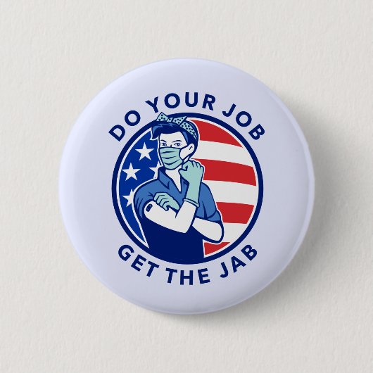 Rood wit en blauw Vaccineren Ronde Button 5,7 Cm (Voorkant)