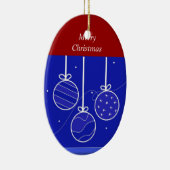 Rood, wit en blauw vakantieverval keramisch ornament (Rechts)
