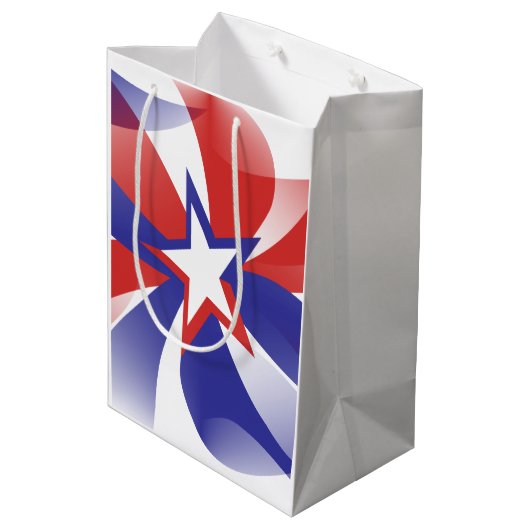 Rood wit en blauw verblinden me patriottische cade medium cadeauzakje (Achterkant Gekanteld)