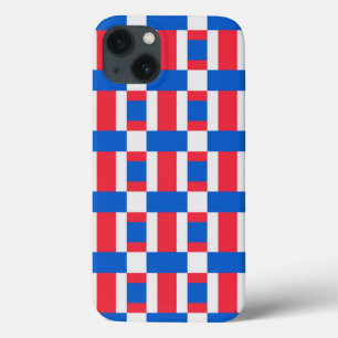 Rood wit en blauw, vergrendelde kleurenafdrukken iPhone 13 hoesje