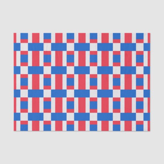 Rood wit en blauw, vergrendelde kleurenafdrukken tissuepapier (Voorkant)