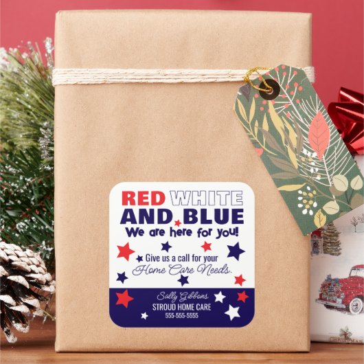 Rood, Wit en Blauw Verwijzing Gift Labels - Zakeli (Feestdagen)