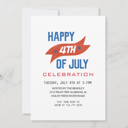 Rood wit en blauw vierde juli Onafhankelijkheidsda Kaart (Voorkant)