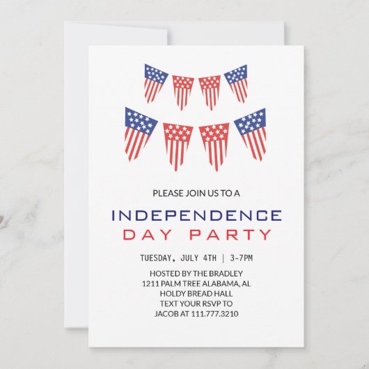 Rood wit en blauw vierde juli Onafhankelijkheidsda Kaart (Voorkant)