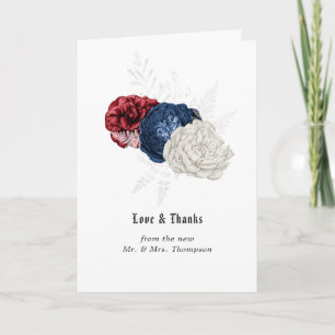 Rood Wit en Blauw Vierde Juli Wedding Foto Bedankkaart
