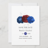 Rood Wit en Blauw Vierde Juli Wedding Save The Date (Voorkant)