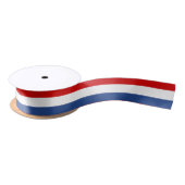 Rood wit en blauw vlag kleur satijn lint spoel (Spoel)