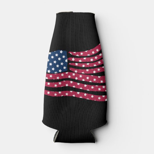 Rood wit en blauw vlagontwerp flesjeskoeler (Voorkant)