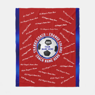 Rood, Wit en Blauw, Voetbalcoach Bedankt Fleece Deken