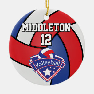 Rood, wit en blauw 🏐 Volleybal Keramisch Ornament