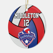Rood, wit en blauw 🏐 Volleybal Keramisch Ornament (Links)