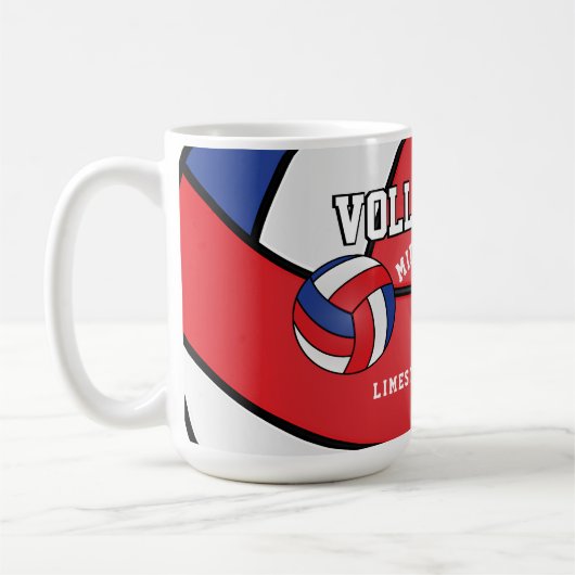 Rood, Wit en Blauw Volleybal Sport Koffiemok (Links)