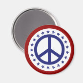 Rood Wit en Blauw Vredesbord en Sterren Magneet (Voorkant / Achterkant)