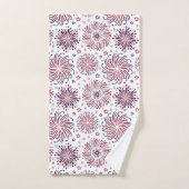 Rood wit en blauw vuurwerk en sterren bad handdoek (Handdoek)