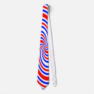 Rood wit en blauw wervelingen stropdas
